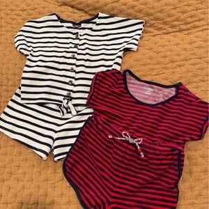 Striped Navy and Red outfits